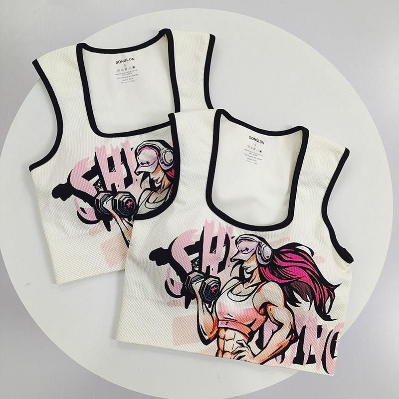 Girl'S One-Piece Cup Beautiful Back Vest Shockproof High Strength Fitness Golf Yoga Vest Women'S Outer Wear - Image 5